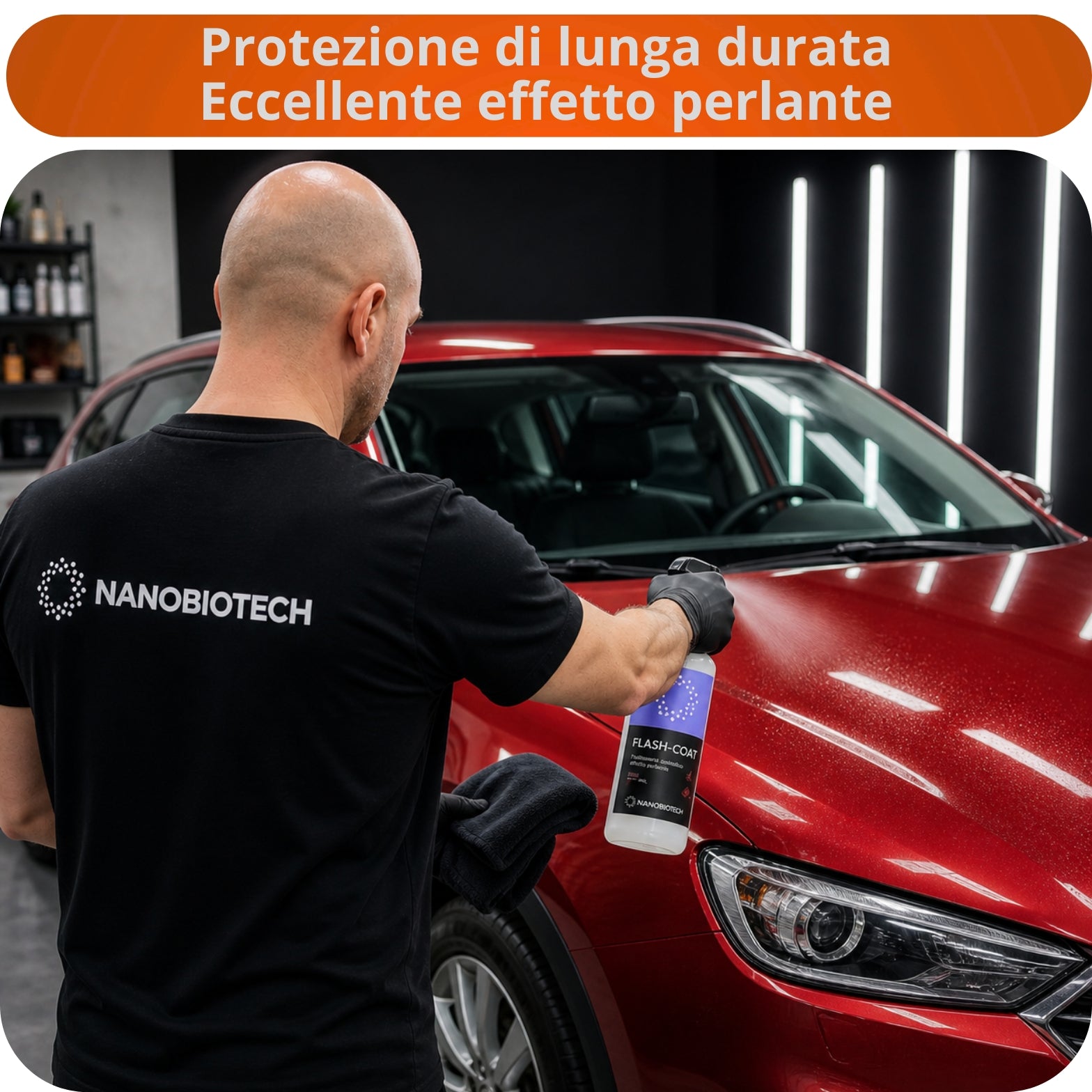 FLASH-COAT PROTETTIVO SPRAY - APPLICAZIONE RAPIDA - EFFETTO SUPER IDROFOBICO, ESTREMA BRILLANTEZZA, PER VERNICE - GELCOAT - VETRORESINA - PLASTICHE - PER AUTO E IMBARCAZIONI-[15]