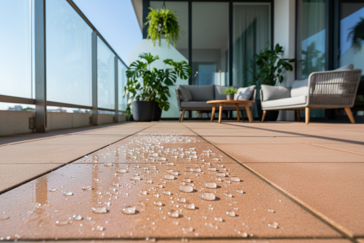 Balcone con trattamento idrorepellente